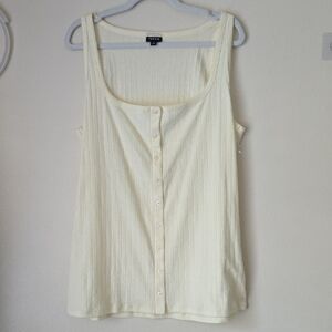 Cream Ribbed Torrid Tank Top